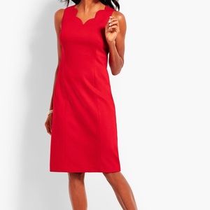 NWT Talbots Wine Scalloped V-Neck Sheath Dress